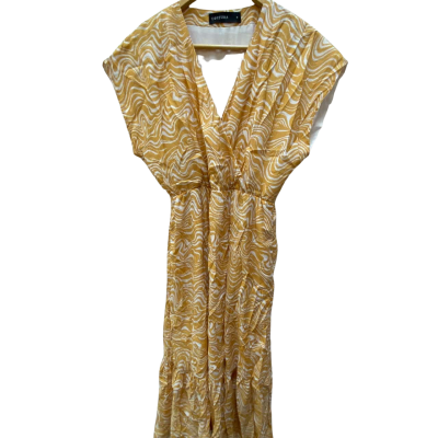 Decjuba Womens  Size 8 Maxi Dress Beige / Pattern / White 