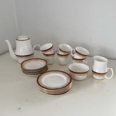 Royal Grafton Fine Bone China Made In England Set Of 6 Cups And Saucer, Teapot and Creamer