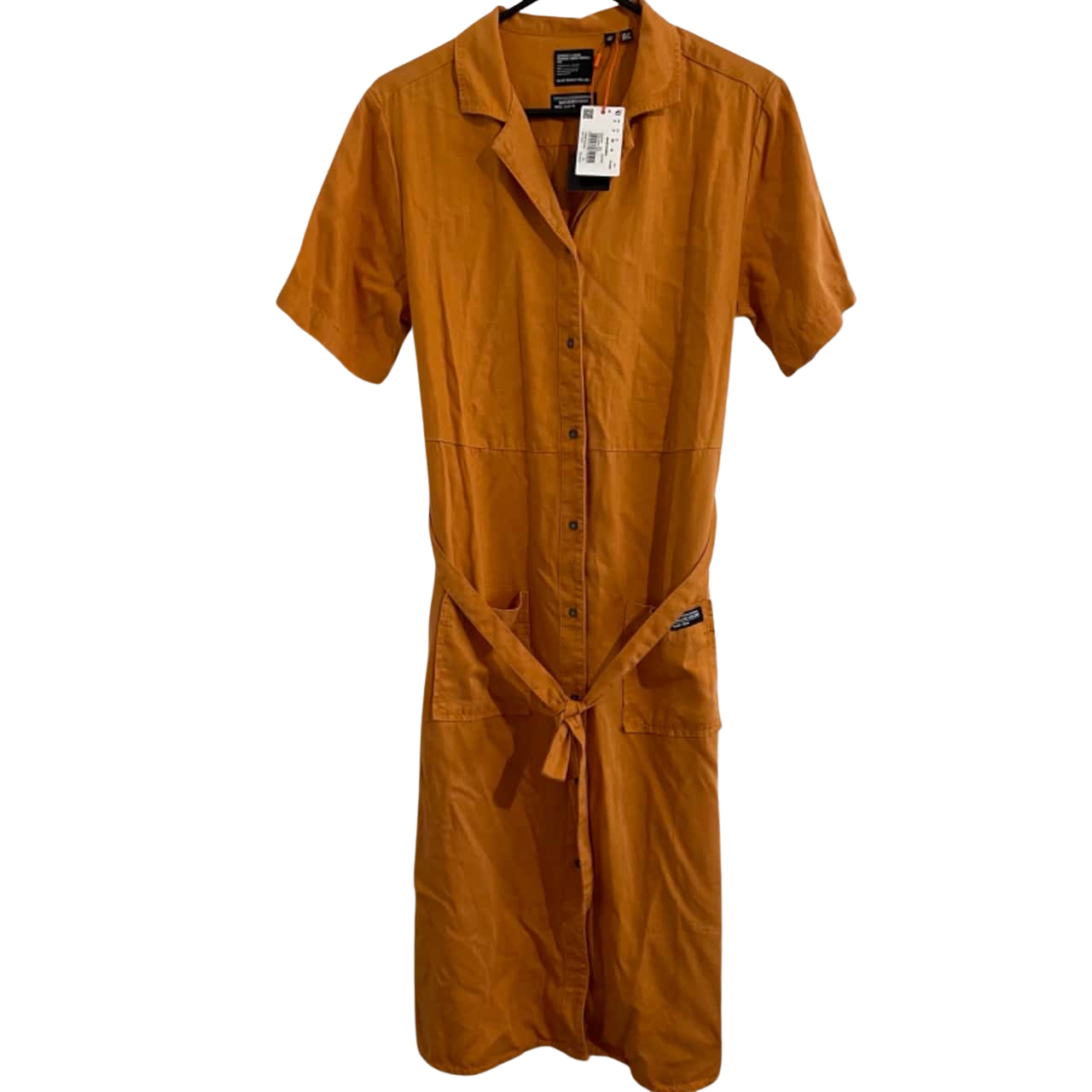 superdry orange dress Superdry W8011868a Short Sleeve Midi Dress Orange XS Woman