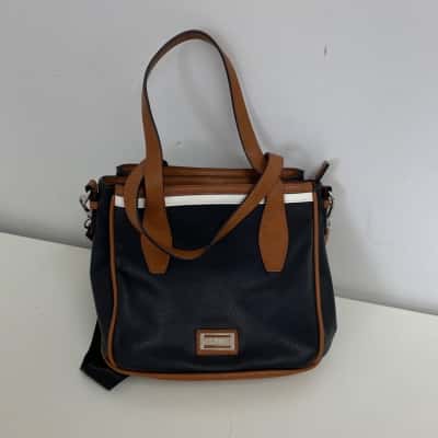 Cellini Sport Black Brown Leather Cross Body Bag Handbag