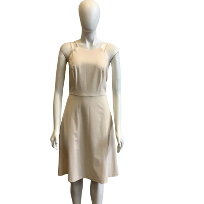 BNWT Veronika Maine Women's Size 12 Sleeveless Midi Dress Cream 