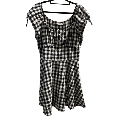 Black Friday Womens  Size 16 Babydoll Dress Black & White Gingham RRP $ 78