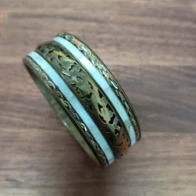 Shell Inlaid Copper Bracelet