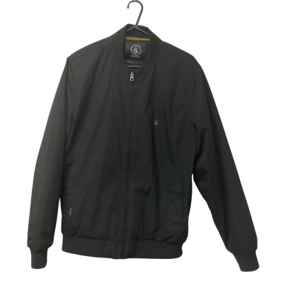 Mens Volcom Size M Water Resistant Bomber Black  / Mustard 