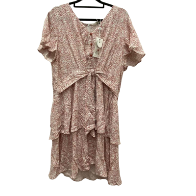 BNWT Ripe maternity Womens  Size L Lulu  Layered Dress Rose / White 