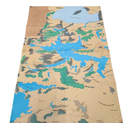Dungeons & Dragons Map Of the Forgotton realms  Faerun 1987 