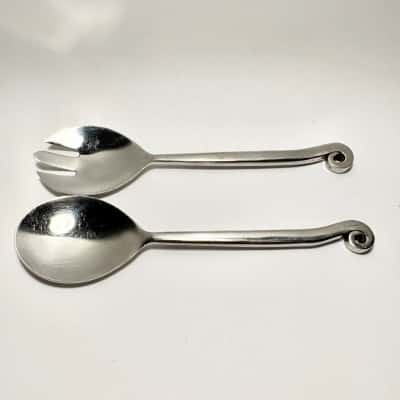 Casa UNO 18/8 Spiral-end Stainless Steel Salad Servers-290grams