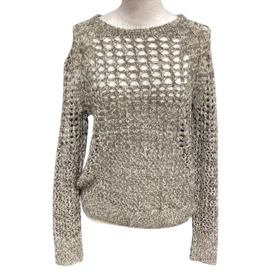Morrison  Size 1 Web Knit Jumper Black  / Kaki Green 
