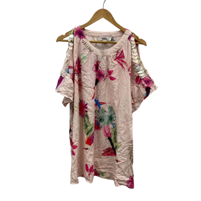 European Collection Women's Top Size 48 Floral / Pink  RRP$130