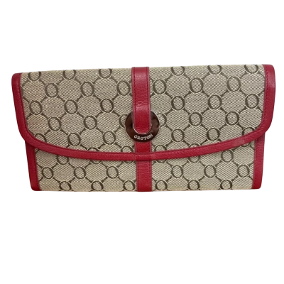 Oroton Womens Clutch / Passport Wallet Red/Beige