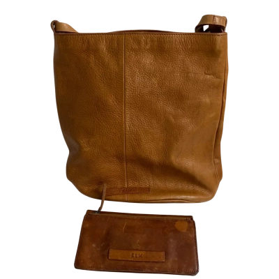 Womens ELK Leather Handbag & Wallet Set 