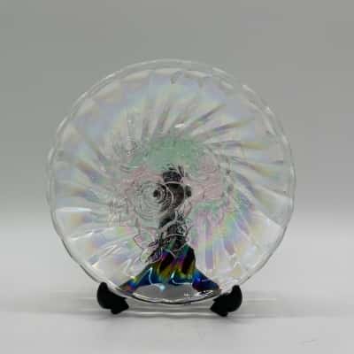 Clear Carnival Glass Rose Dish [B#05]