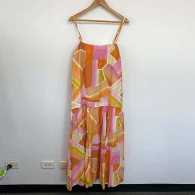 Decjuba Sunsetabst Mia Strappy Maxi Dress Size 12 