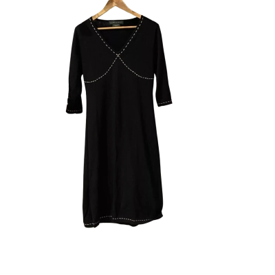 Laura Ashley Womens  Size L Long Sleeve Dress Black  