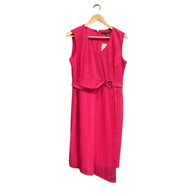 Liz Jordan Womens Pleated Skirt Dress Bright Pink Size 12