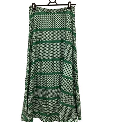 Morrison Womens  Size 2 A-Line Skirt / Maxi Skirt Black  / Green / White    NWOT