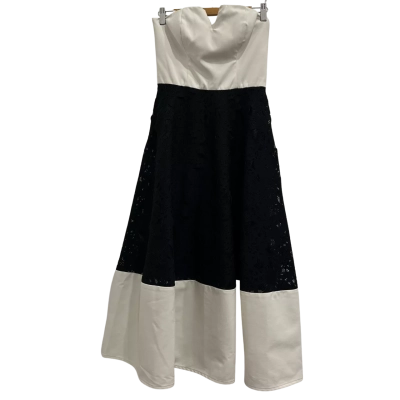 Pilgrim Womens  Size 10 Strapless Dress Black  / Off White 