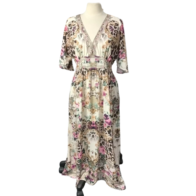  Vine Apparel Womens  Size 14 Animal & Floral Print Maxi Dress