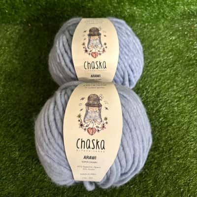 Chaska Alpaca Yarn - Arawi Super Chunky x 2 (Col 902 Light Blue)