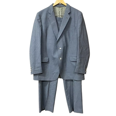 Vintage Fletcher Jones Mens Blue/Grey Pinstriped Suit