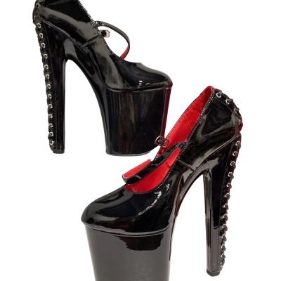  Pleaser Delight Womens Size 5 Heels / Platforms Black  / Red Patent