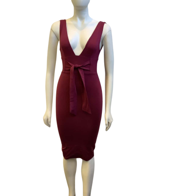 Brand New Kookai Womens AUS Size 6  Aldrige Bodycon Dress Merlot