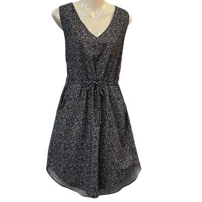 Decjuba Womens Size 14 Midi/Sleeveless Dress Black/Floral/White