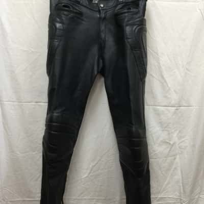 Mars Leather Mens Size 38 Motorcycle Pants Black  