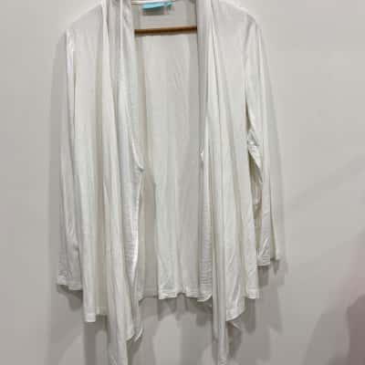Blue Illusion Womens  Size M Longline Cardigan White 