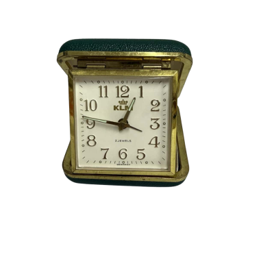 KLM 2 jewels vintage portable clock