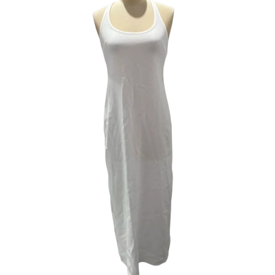  Open Back Crepe Slip Dress Womens  Size S Off White 