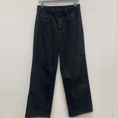 Ksubi  Womans Baggy Straight Leg Jeans Black  Size 26"