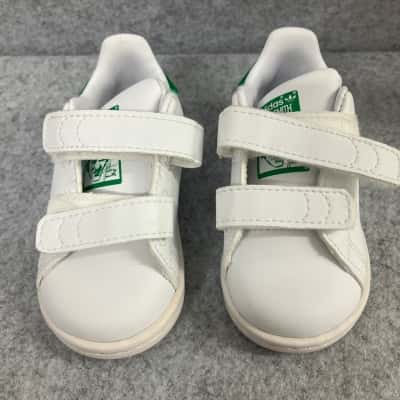 Adidas Stan Smith Kids Shoes Size 4 White/Green