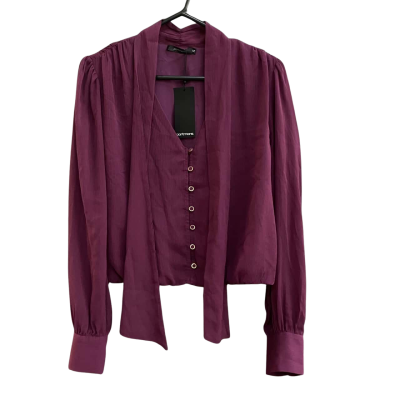 Portmans Womens Long Sleeve Top Size 12 Purple / Merlot Grape