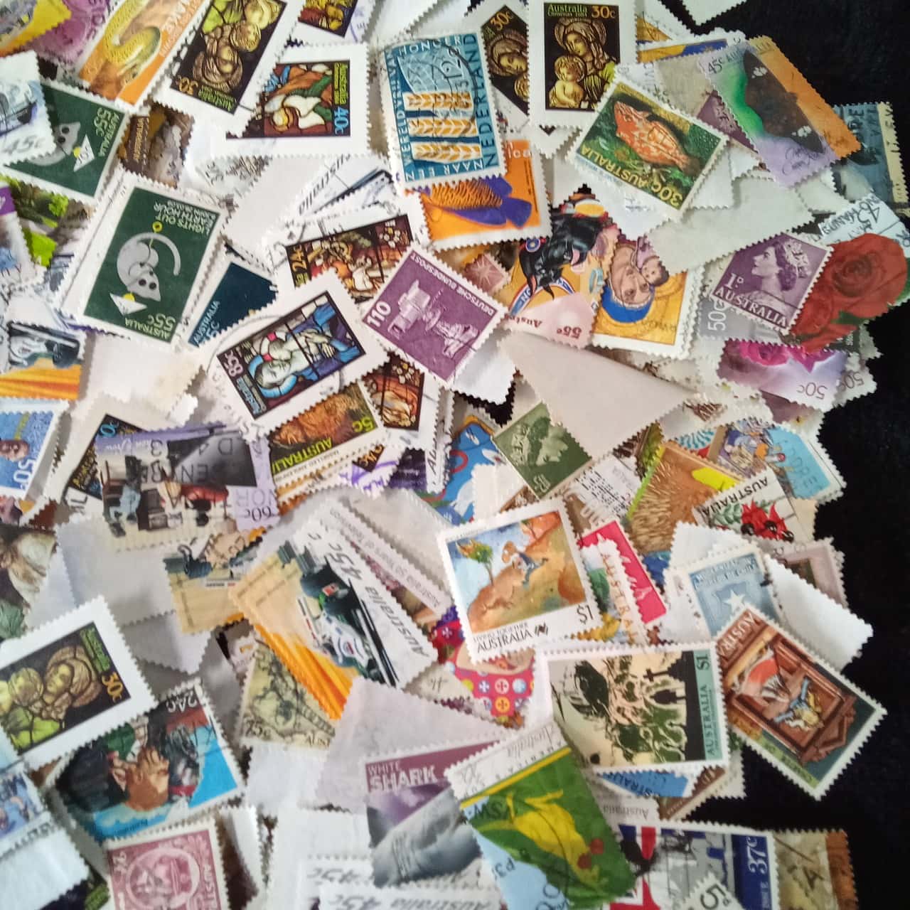 250 Grams Of Mixed World And Australian Stamps Off Paper So The Weight
