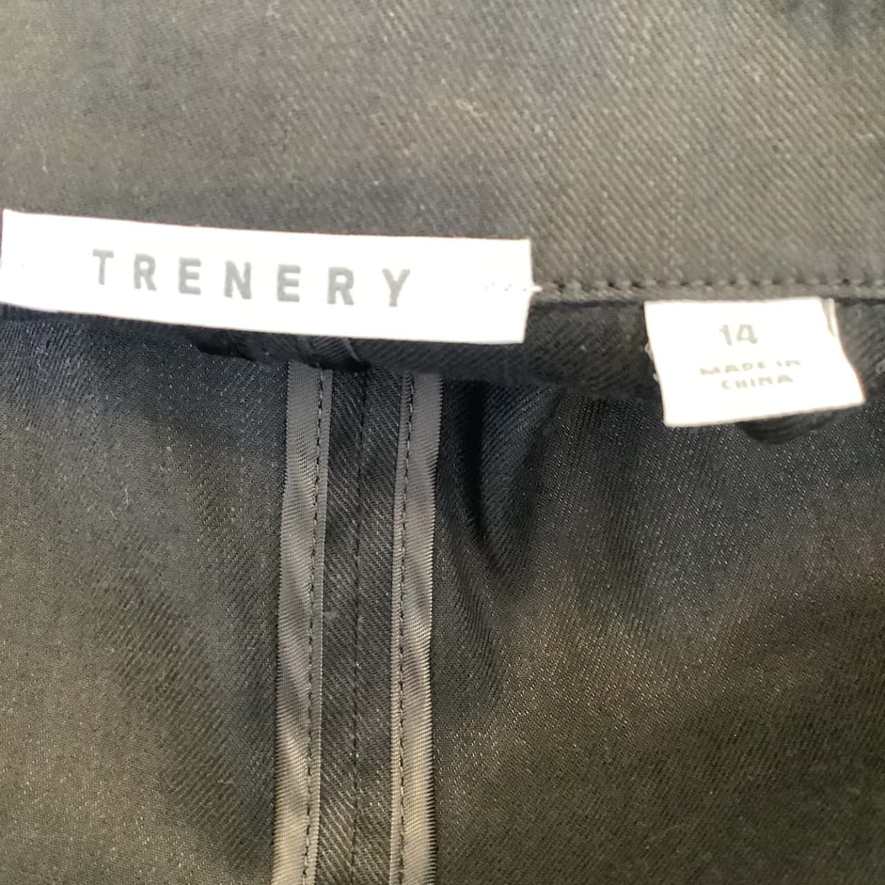 Trenery Womens Size 14 Blazer Linen Blend Dress Black(s)