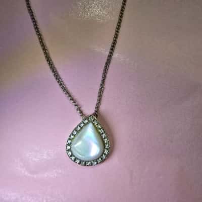  Womens Pendant Silver 925 CZ with moonstone