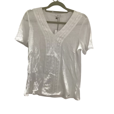 W. Lane Womens  Size S V-Neck Top White RRP $59.99