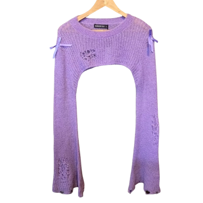 Dangerfield Size L Purple Cropped Jumper