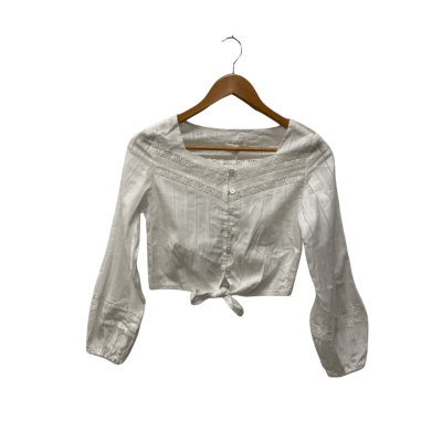David Jones Youth Girls   Size 12 Cropped Top White 