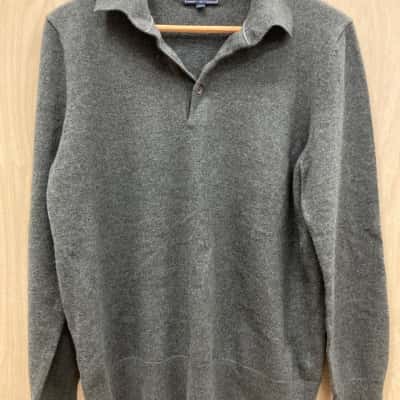 Gazman Mens  (8) Size L Grey Jumper with Collar 