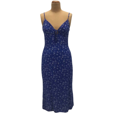 Kookai Floral Midi Dress Size 38 Cerulean