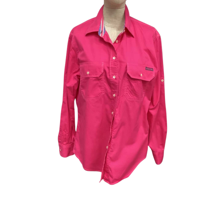 R.M.Williams Stockyard   Size 12 Long Sleeve Shirt Pink  