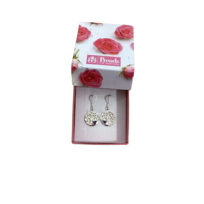 Prouds the Jewellers Womens Earrings Purple / Silver 