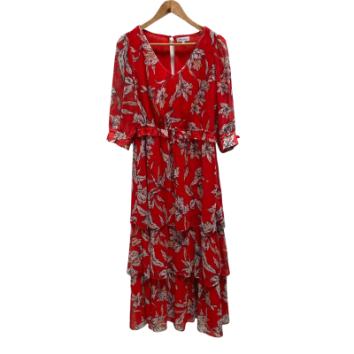 Table Eight Womens Size 10 Red Floral Dress