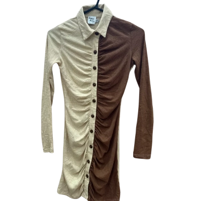 Princess Polly Womens  Size 8 Beige/Brown Buttoned Up dress 