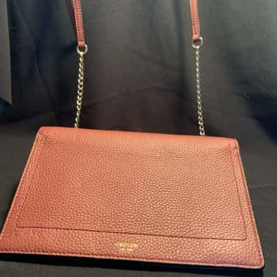 Oroton Brand Versatile Pebbled Leather Maroon Clutch Wallet
