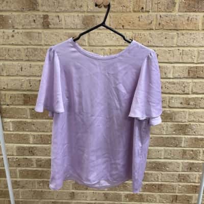 Forever New Womens Wanda woven flutter tee Size 14 
