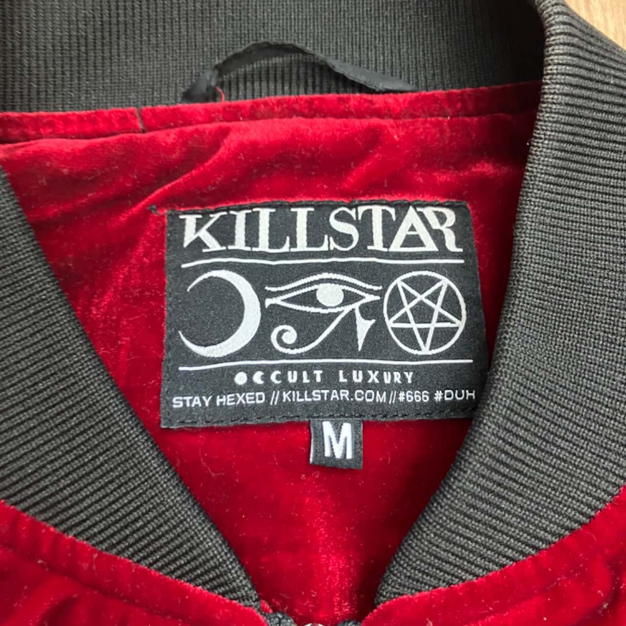 Killstar Size M Velvet Bomber Jacket Red (s)