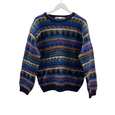 Jump System Vintage Men's Size S Multicoloured Wool Sweater